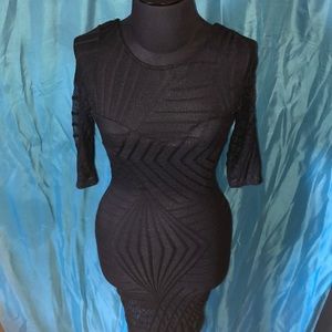 Black lace midi dress